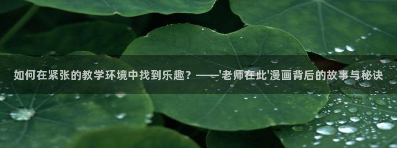 yy漫画韩国漫画大全：如何在紧张的教学环境中找到乐趣？——\'老师在此\'漫画背后的故事与秘诀